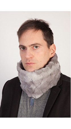 Grey sapphire mink fur neck warmer - unisex